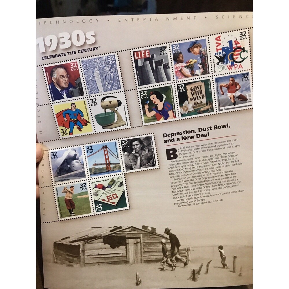 Scott # 3185 - US Souvenir Sheet Of 15 - Celebrate The 1930's - MNH - 1998